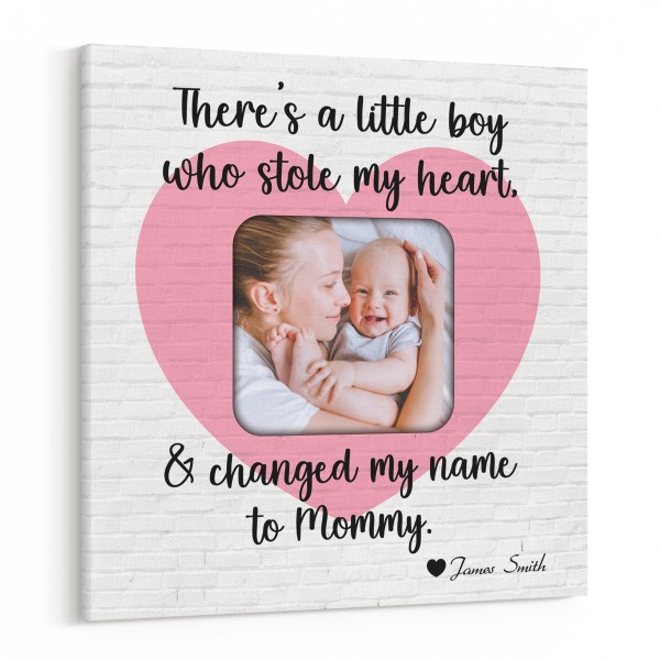 “There’s a Little Boy/Girl Who Stole My Heart” Custom Photo Canvas