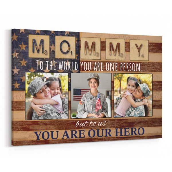 Custom Military Mom Canvas with 3 Photos