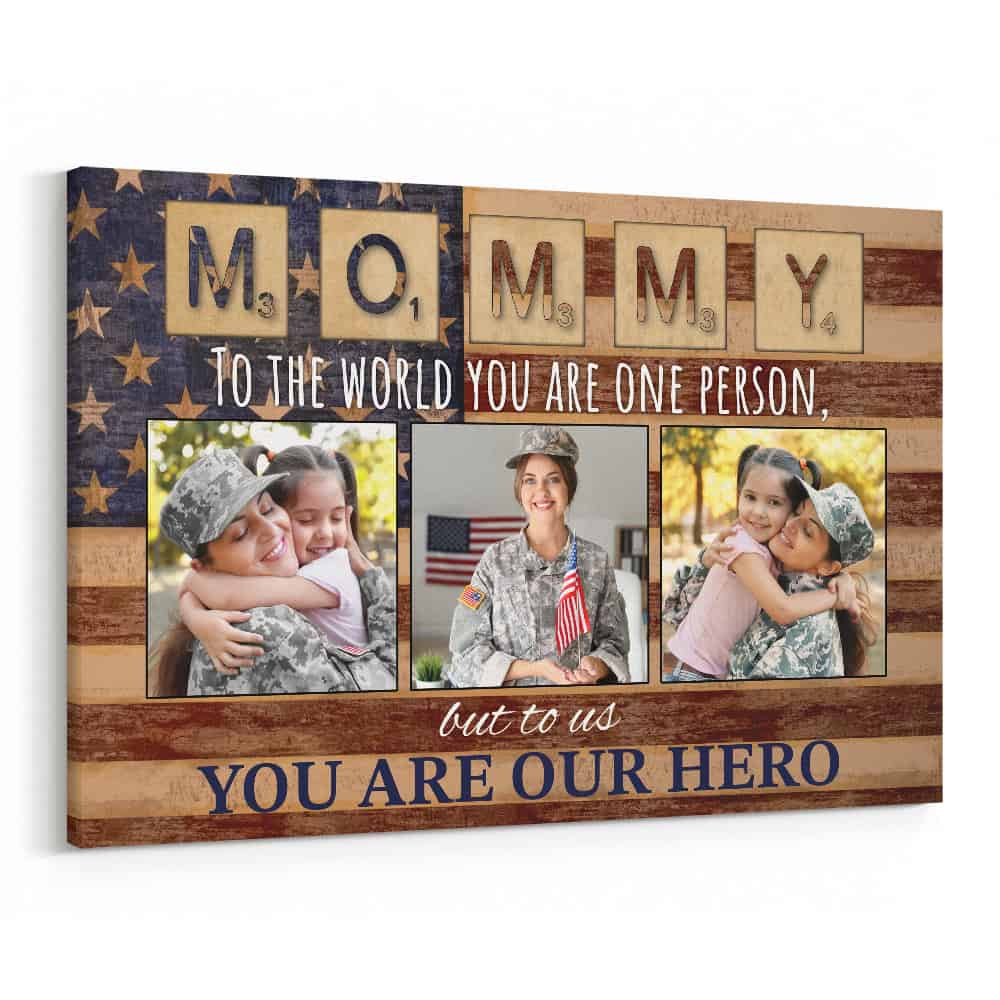 Custom Military Mom Canvas with 3 Photos
