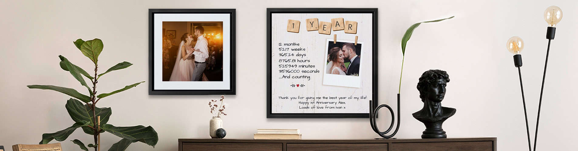 one year anniversary canvas prints