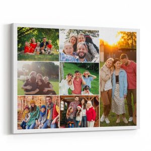 Symmetrical Seven Collage Custom Canvas Print - Personlized Christmas Photo Gifts
