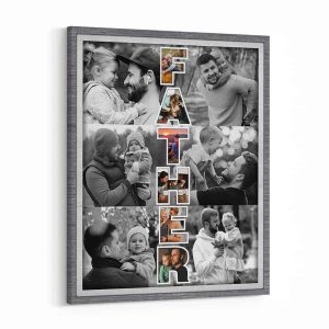 Father Art Custom Photo Collage Canvas Print - Personlized Christmas Photo Gifts
