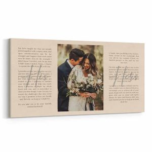 Wedding Vow His And Her Personalized Photo Canvas Print - Personlized Christmas Photo Gifts
