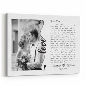 You Are Mine Song Lyrics Custom Photo Canvas Print - Personlized Christmas Photo Gifts
