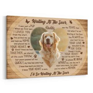 Personalized 'Waiting At The Door' Dog Memorial Canvas
