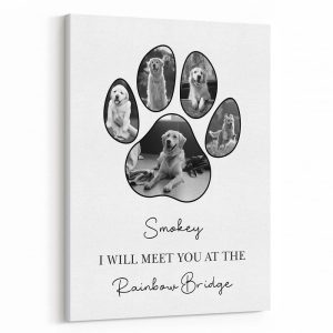 Personalized Memorial Dog Paw Photo Collage Canvas Print - Personlized Christmas Photo Gifts
